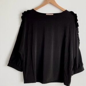 Philosophy Black 3/4 Sleeve sheer 2x top